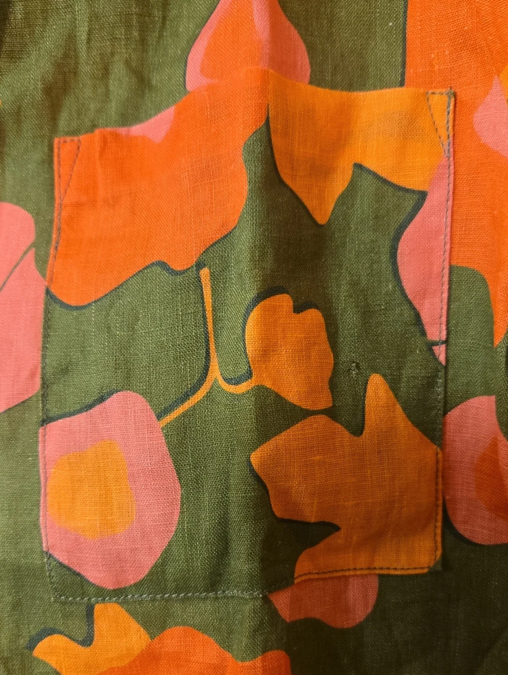 Trovata NWT Floral Linen Blouse Sz L - Picture 7 of 9